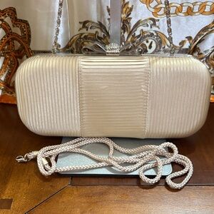 Kate Landry Gold Clutch with Chain Strap